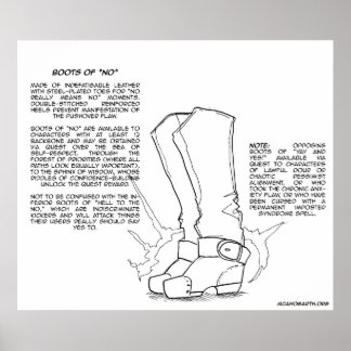 Magical Item: Boots of "No" Poster