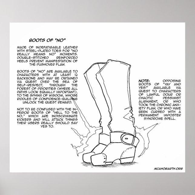 Magical Item: Boots of "No" Poster (Front)
