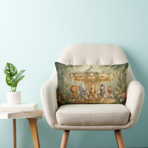 Magical Jungle Merry Go Round Lumbar Cushion