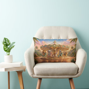 Magical Jungle Merry Go Round Lumbar Cushion