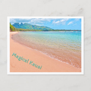Magical Kauai--beautiful deserted beach Postcard