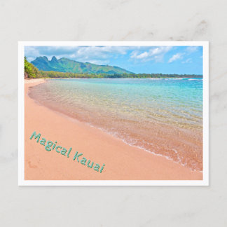 Magical Kauai--beautiful deserted beach Postcard