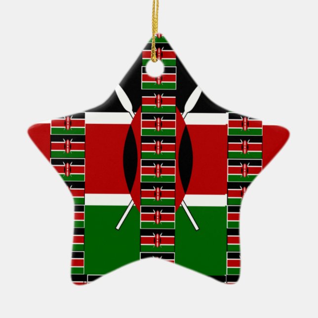 🇰🇪 Magical Kenya: Frame of Unity and Pride  Ceramic Tree Decoration (Front)