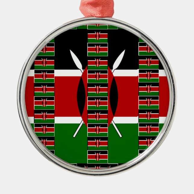 🇰🇪 Magical Kenya: Frame of Unity and Pride  Metal Tree Decoration (Front)