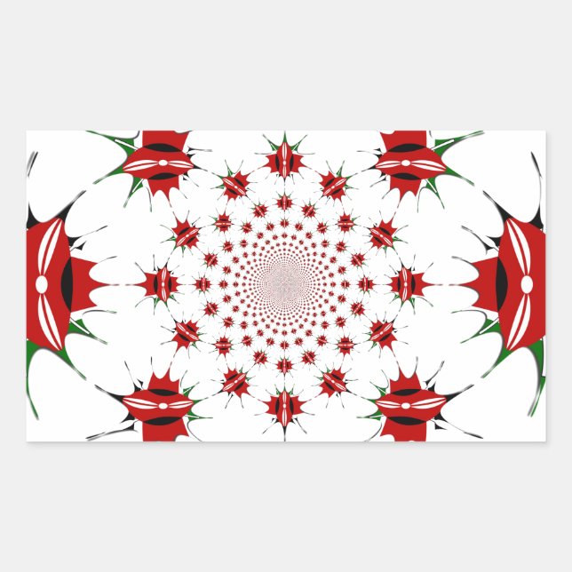 Magical Kenya: Kaleidoscope Culture identity 🇰🇪  Rectangular Sticker (Front)