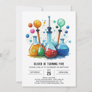 Magical Kids' Gear Scientist Birthday Invitation