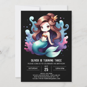 Magical Kids Mermaid Birthday Invitation