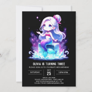 Magical Kids Mermaid Birthday Invitation