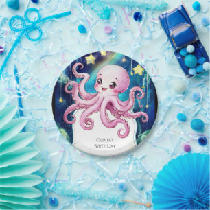 Magical Kids' Octopus Birthday Paper Plate