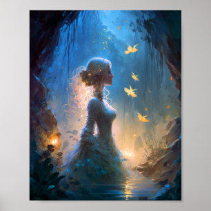 Magical Lady In Water Fantasy Art  Poster