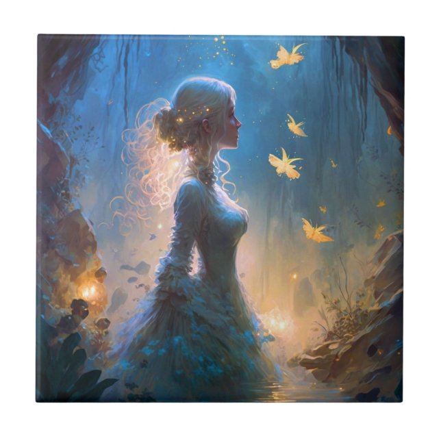 Magical Lady In Water Fantasy Art  Tile (Front)