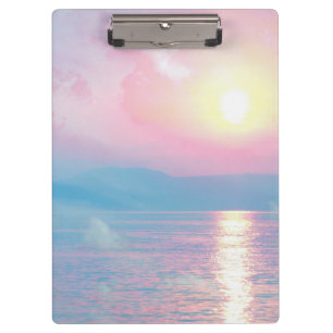 Magical landscape in pink sunset   clipboard