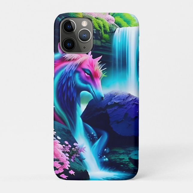 Magical Landscape Waterfall and Flowers Two Case-Mate iPhone Case (Back)