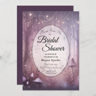 Magical Lavender Fairy Lights Bridal Shower Invitation