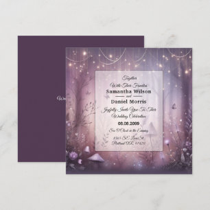 Magical Lavender Fairy Lights Wedding Invitation