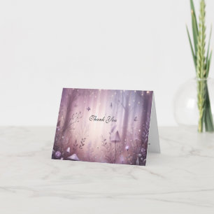 Magical Lavender Fairy Lights Wedding Thank You Card