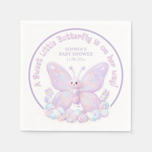 Magical Lavender Purple Butterfly Baby Shower Napkin