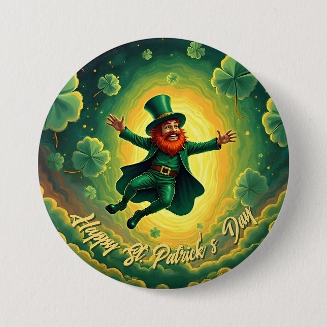 Magical Leprechaun St. Patrick’s Day Art 7.5 Cm Round Badge (Front)