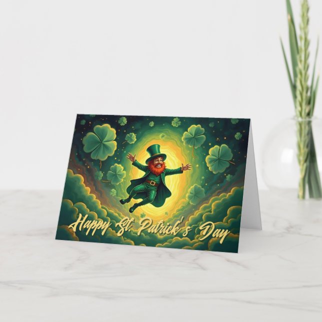 Magical Leprechaun St. Patrick’s Day Art Card (Front)