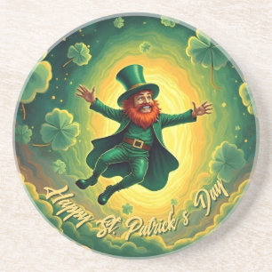 Magical Leprechaun St. Patrick’s Day Art Coaster