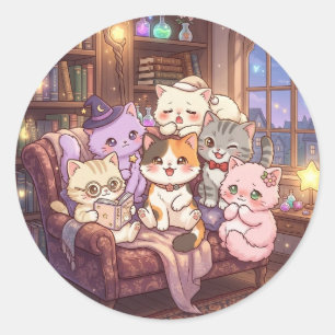 Magical Library Cat Friends Sticker
