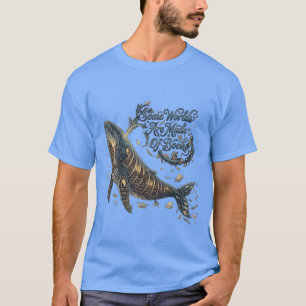 Magical Library Whale Storybook Art T-Shirt