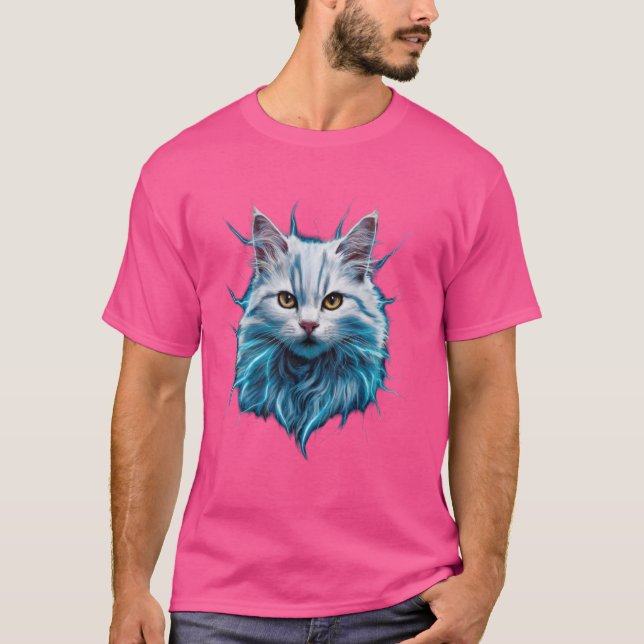 Magical Lightning Cat Cool Feline Fantasy Cute Kit T-Shirt (Front)