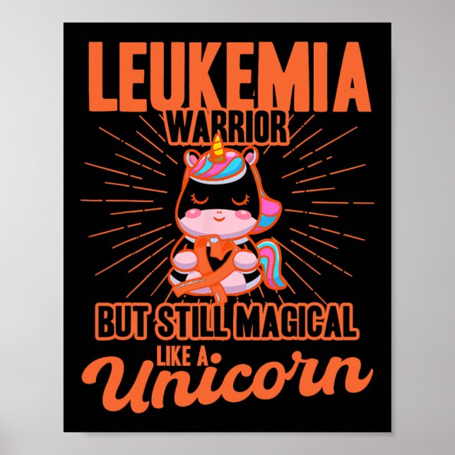 Magical Like A Unicorn Leukaemia Awareness  Poster (Front)