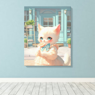 Magical Lollipop: Bao Bao Baby Cat Sweet Shop Canvas Print