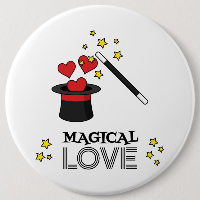 Magical Love - Black 6 Cm Round Badge (Front)
