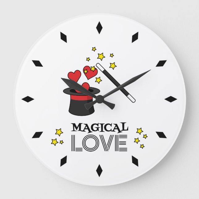 Magical Love - Black Large Clock (Front)