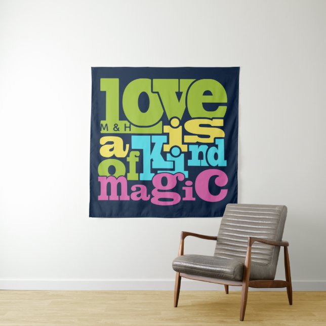 Magical Love custom monogram tapestry (In Situ (Horizontal))