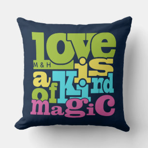 Magical Love custom monogram throw pillows