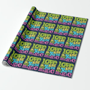 Magical Love custom monogram wrapping paper
