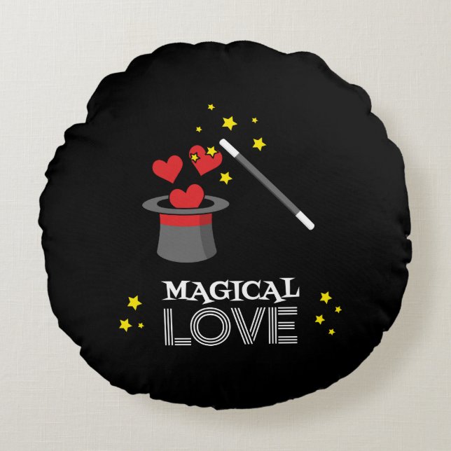 Magical Love - White Round Cushion (Front)