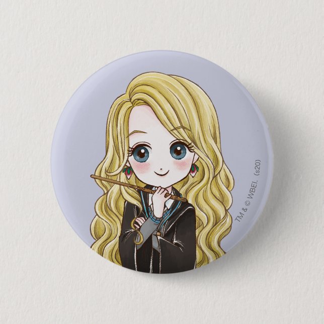 Magical Luna Lovegood Watercolor 6 Cm Round Badge (Front)