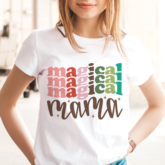 Magical Mama Retro Groovy Christmas Holidays Tri-Blend Shirt (Magical Mama Retro Groovy Christmas Holidays T-Shirt)