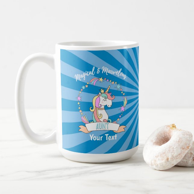 Magical Marvellous Aunt  - Unicorn Princess Coffee Mug (With Donut)