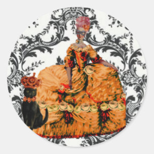 Magical Masquerade Maire Antoinette Halloween Classic Round Sticker