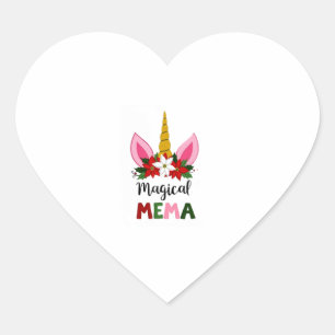 Magical Mema Unicorn Shirt Christmas Pajama Shirt  Heart Sticker