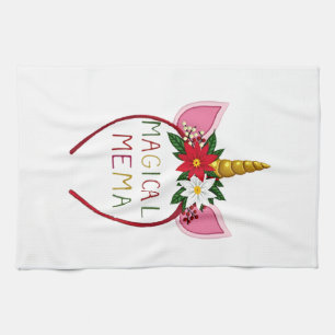 Magical Mema Unicorn Shirt Christmas Pajama Shirt Tea Towel