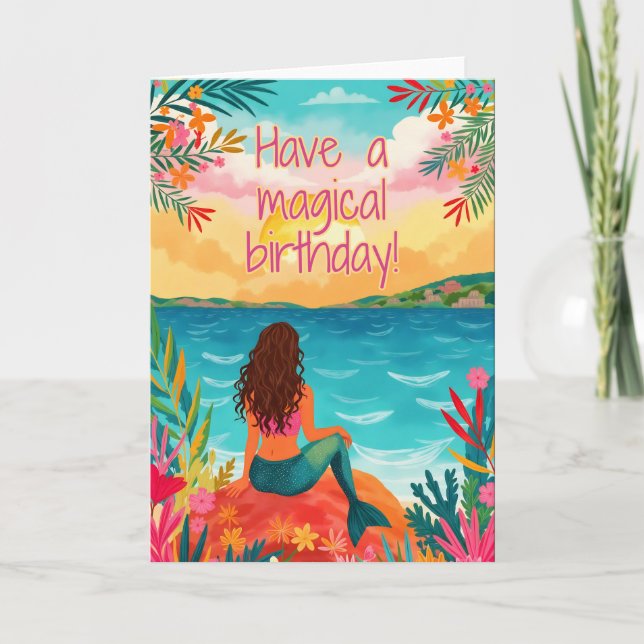 Magical Mermaid Birthday Card (Front)
