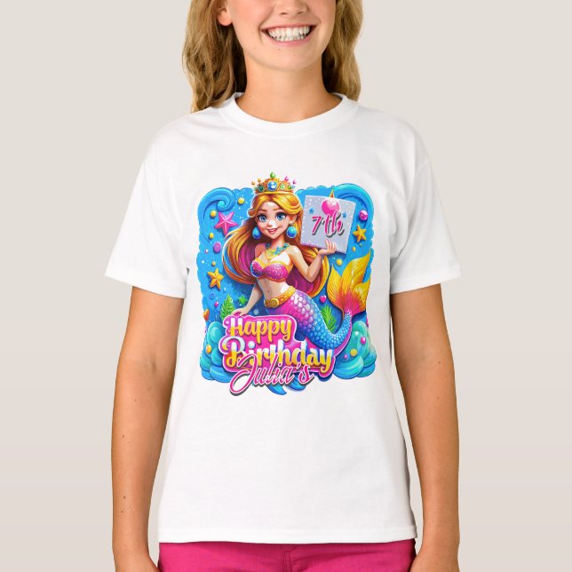 Magical Mermaid Birthday Delight, Birthday gift T-Shirt (Front)