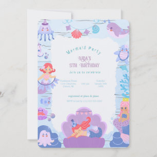 Magical Mermaid Birthday Invitation