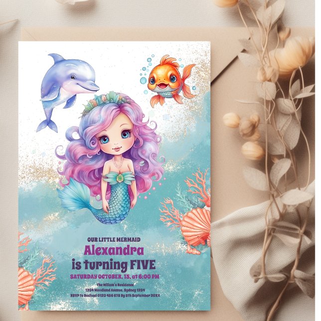 Magical Mermaid  Birthday Party Invitation (Creator Uploaded)