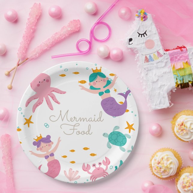 Magical Mermaid Birthday Party Mermaid Food Plates (Party)