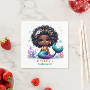 Magical Mermaid Birthday Party Napkin