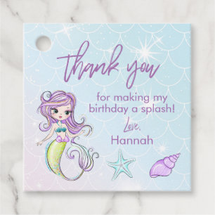 Magical Mermaid Birthday Party Thank You Favour Ta Tags