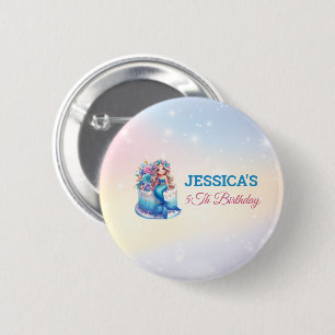 Magical Mermaid Birthday Under The Sea Photo 6 Cm Round Badge