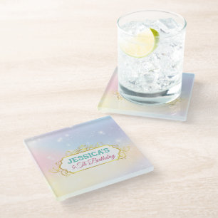 Magical Mermaid Birthday Under The Sea Photo Glass Coaster